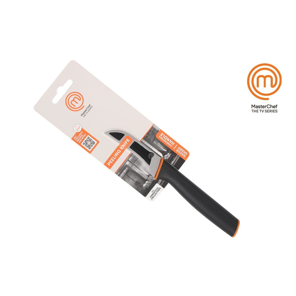 image-Peeler Knife MasterChef Black Silver Stainless steel 7,5 cm (12 Units)