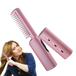 image-Curly Hair Straightener Iron Comb Cordless USB Charging Mini Hair