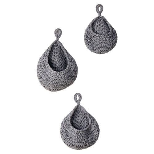 image-Wall Hanging Fruit Baskets For Kitchen 3 Pack Woven Produce Holder