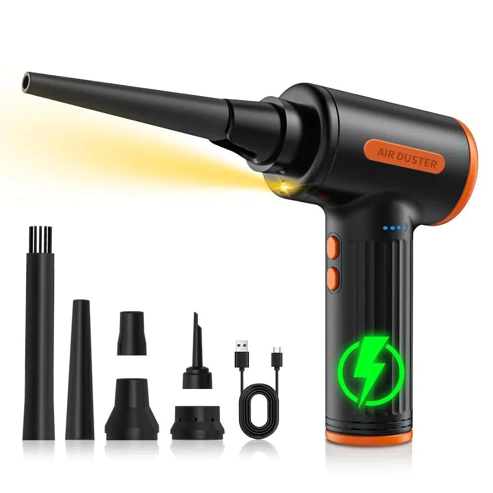 image-90000RPM Cordless Air Duster 90W Electric Wireless Gel Gun Blower