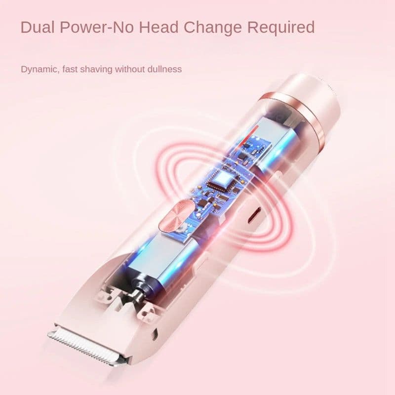 image-Bikini Trimmer For Women Electric Shaver For Women 2 In 1 Pubic Hair