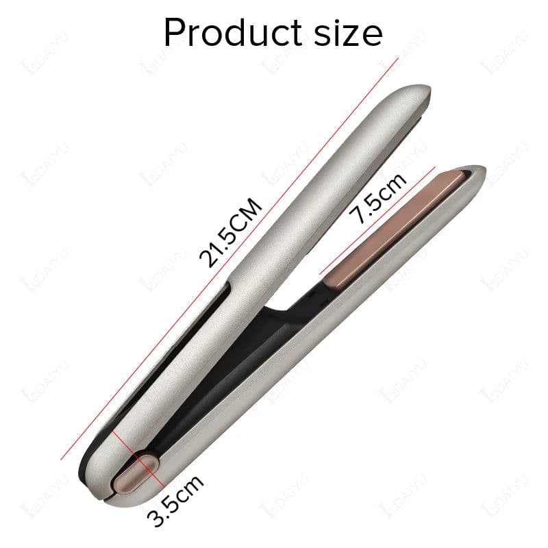 image-Cordless Hair Straightener Mini Portable Wireless Curler USB