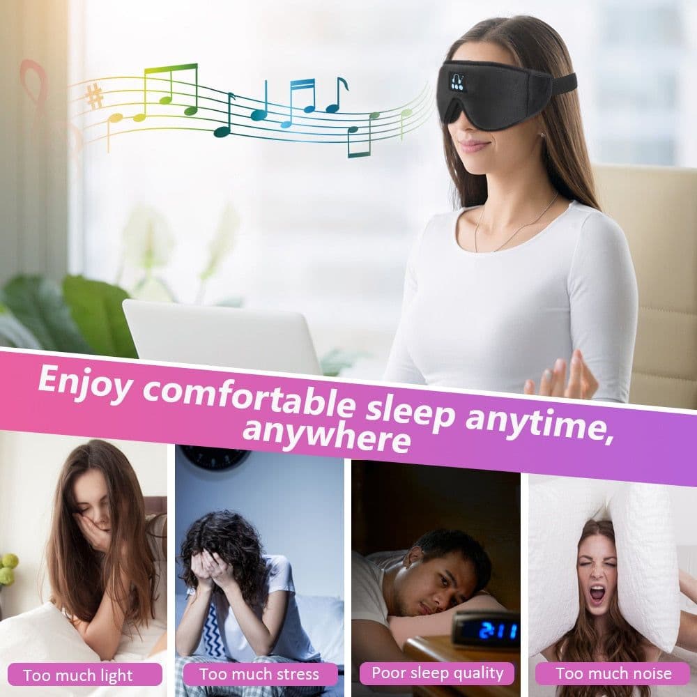 image-Bluetooth Sleeping Headphones Eye Mask Sleep Headphones