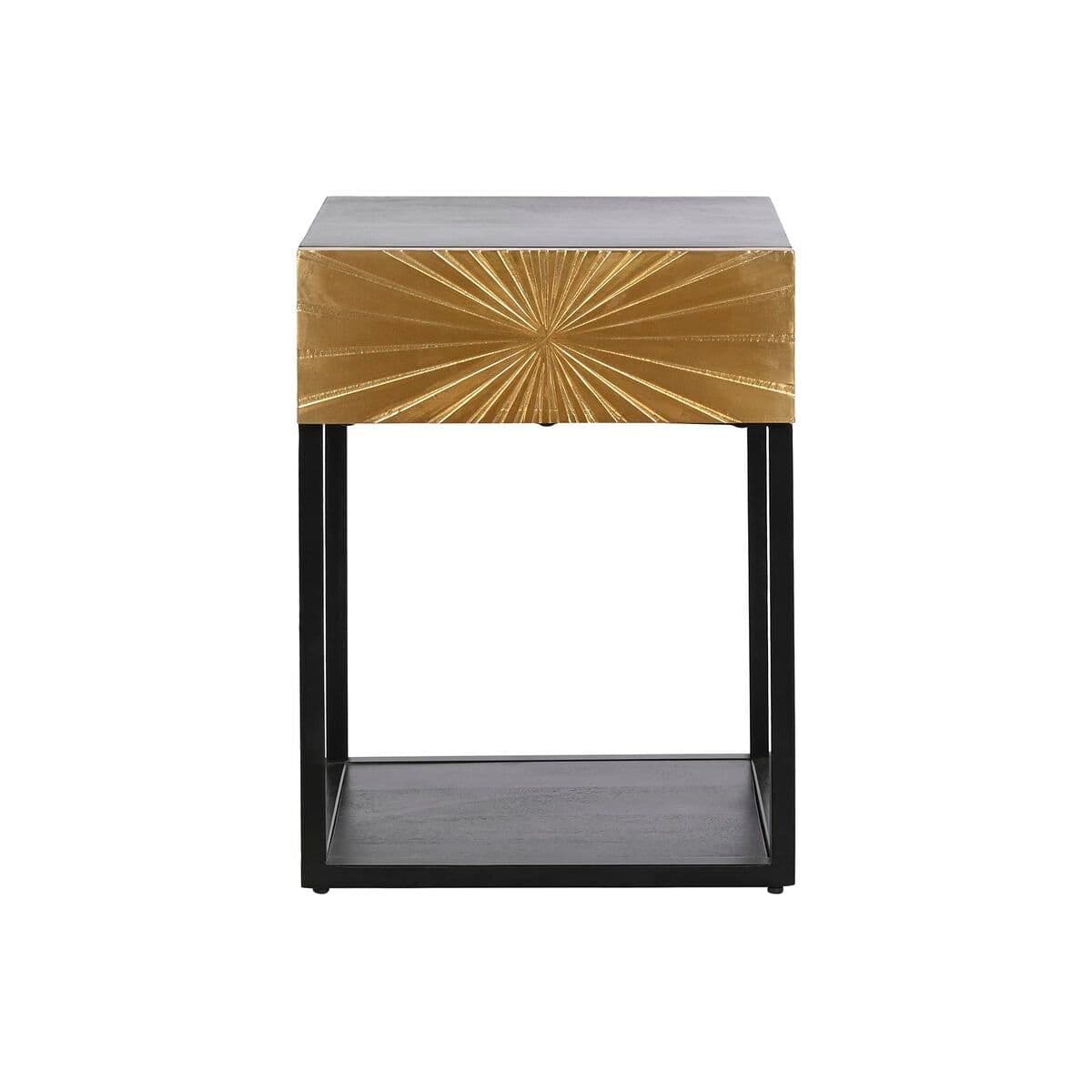 image-Nightstand DKD Home Decor Golden 35 x 40 x 55 cm Black Metal Wood