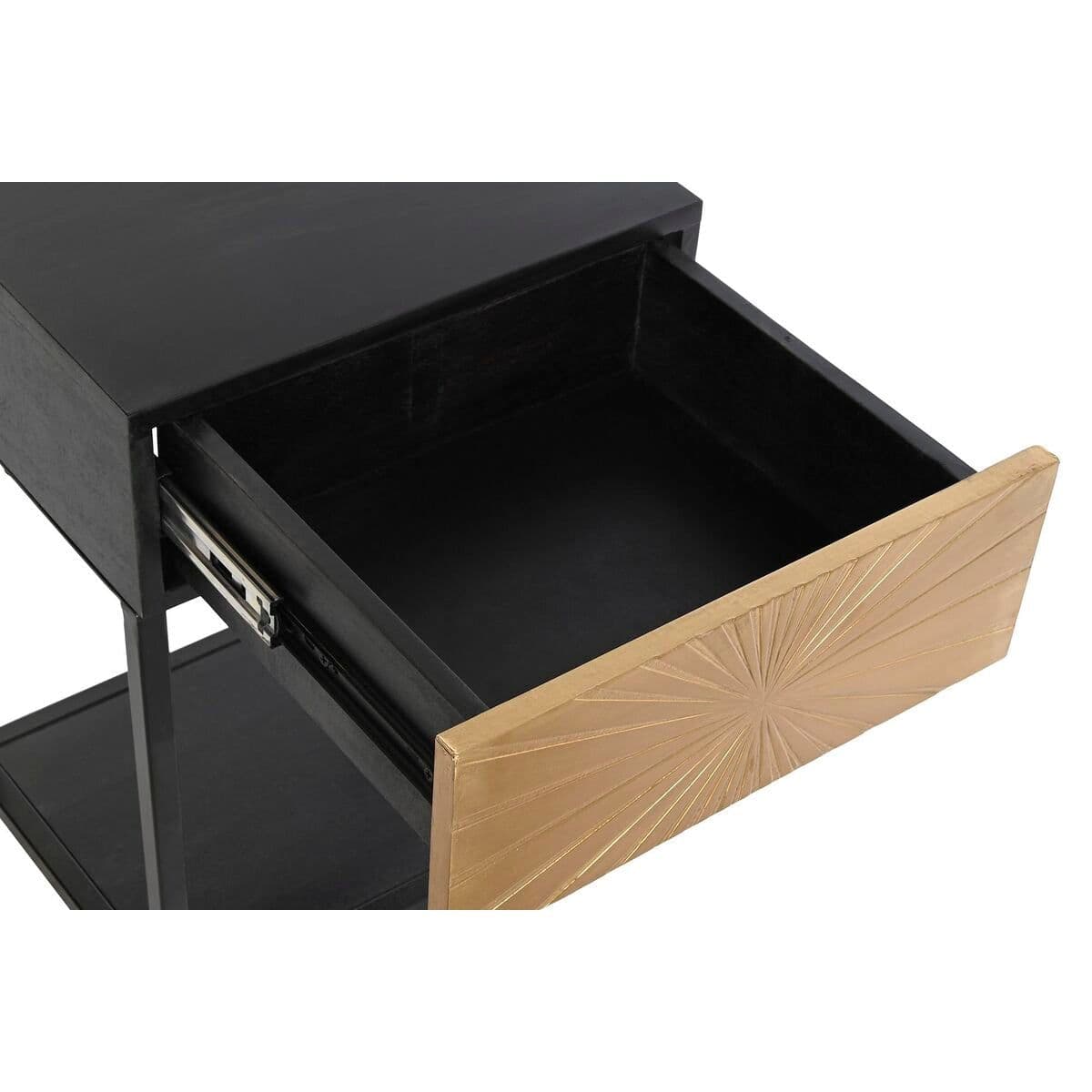image-Nightstand DKD Home Decor Golden 35 x 40 x 55 cm Black Metal Wood