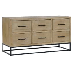 image-Sideboard DKD Home Decor Black Natural Metal MDF Wood 120 x 40 x 64 cm