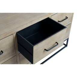 image-Sideboard DKD Home Decor Black Natural Metal MDF Wood 120 x 40 x 64 cm
