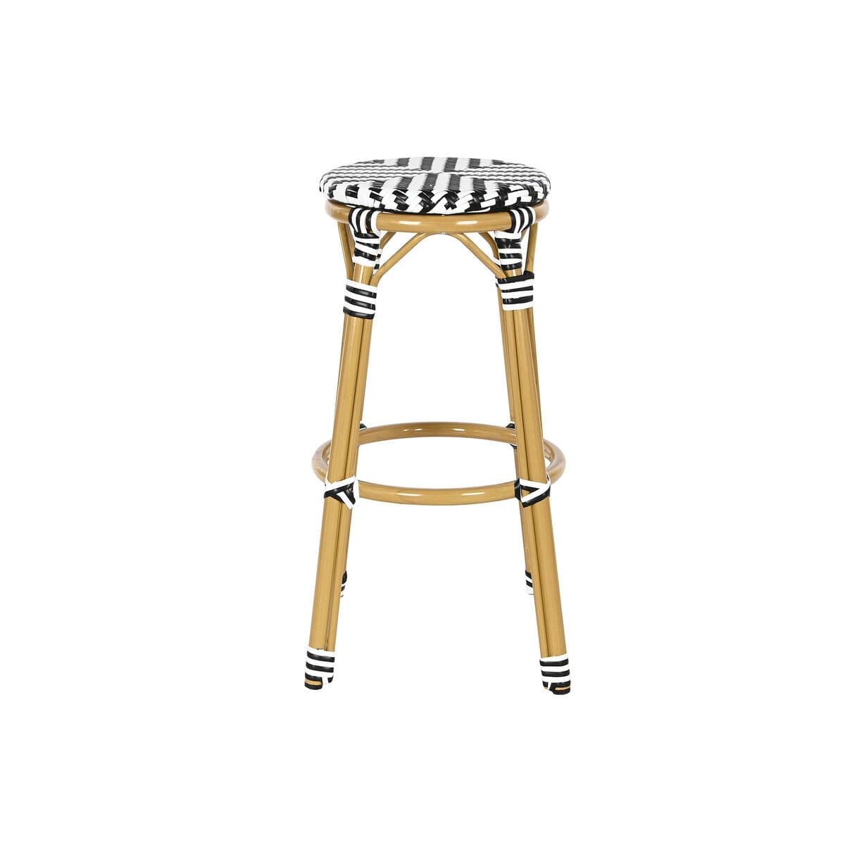 image-Stool Home ESPRIT Bicoloured Metal synthetic rattan 39,5 x 39,5 x 74,5 cm