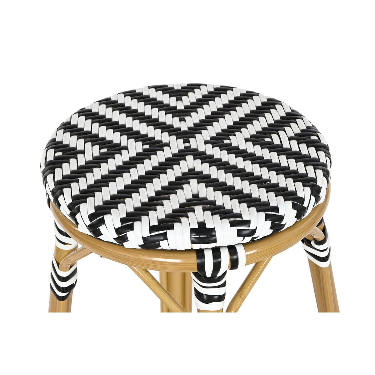 image-Stool Home ESPRIT Bicoloured Metal synthetic rattan 39,5 x 39,5 x 74,5 cm