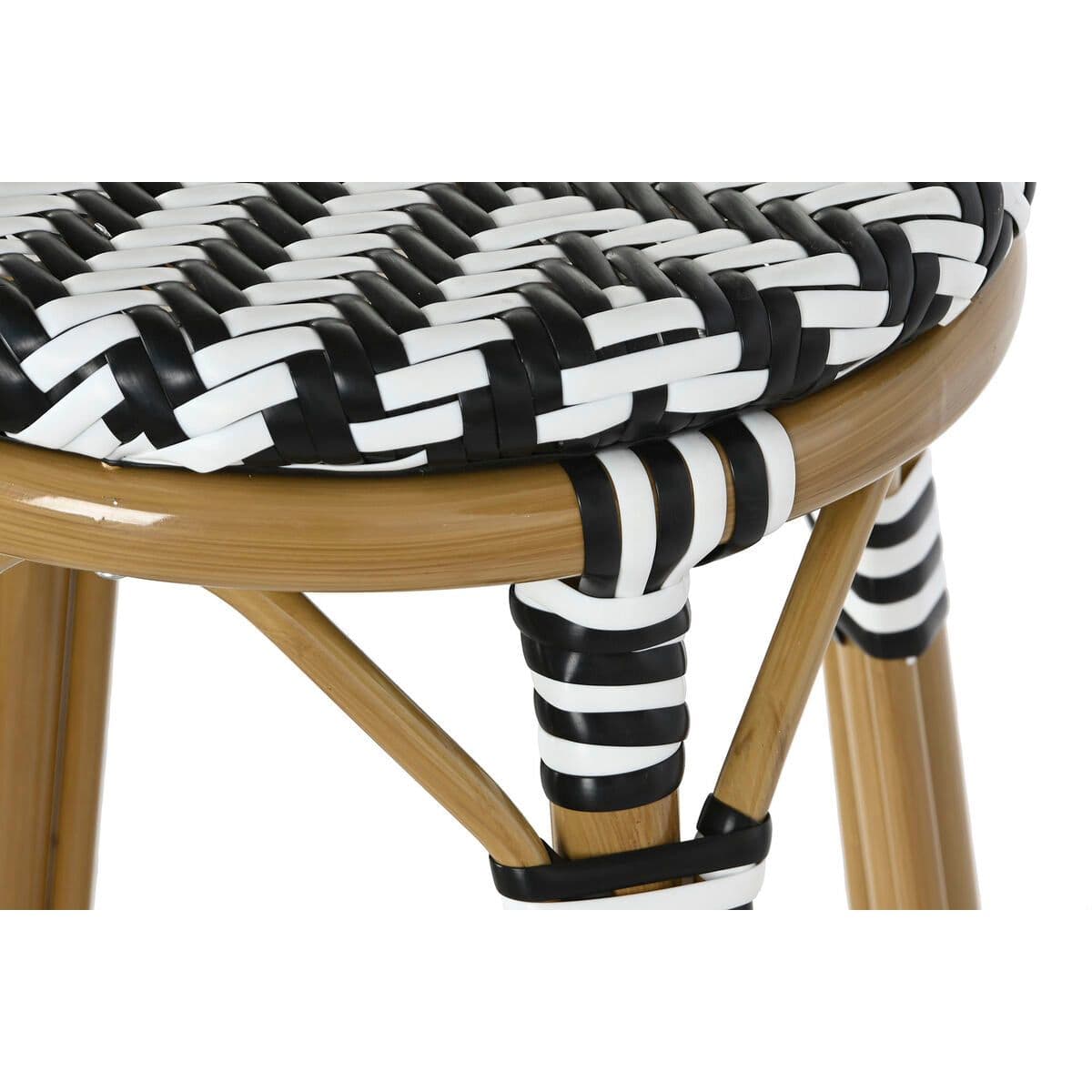 image-Stool Home ESPRIT Bicoloured Metal synthetic rattan 39,5 x 39,5 x 74,5 cm
