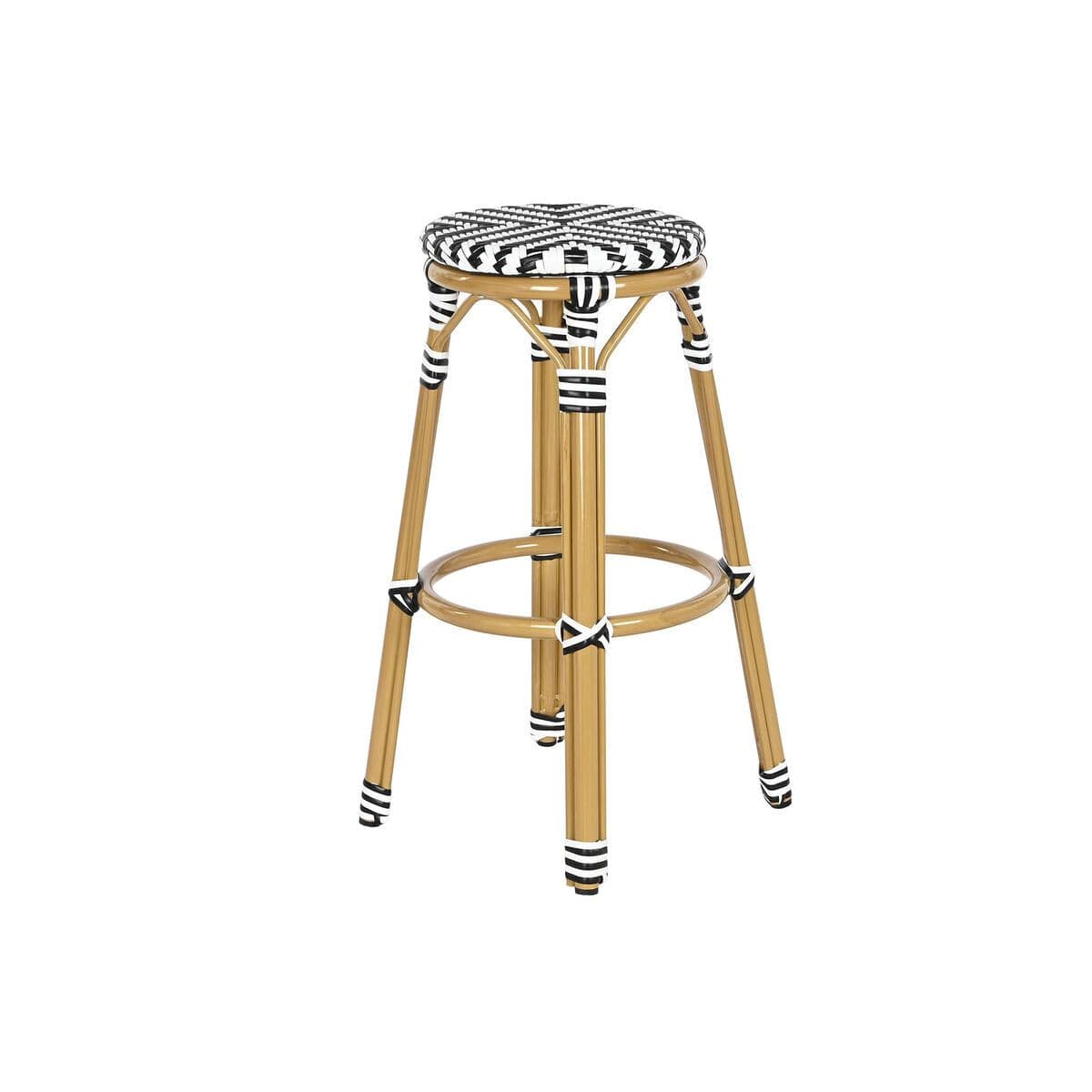 image-Stool Home ESPRIT Bicoloured Metal synthetic rattan 39,5 x 39,5 x 74,5 cm