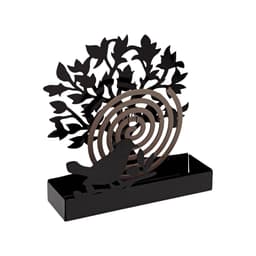 image-Support for mosquito coils Versa Black Metal 5 x 17 x 17 cm Tree