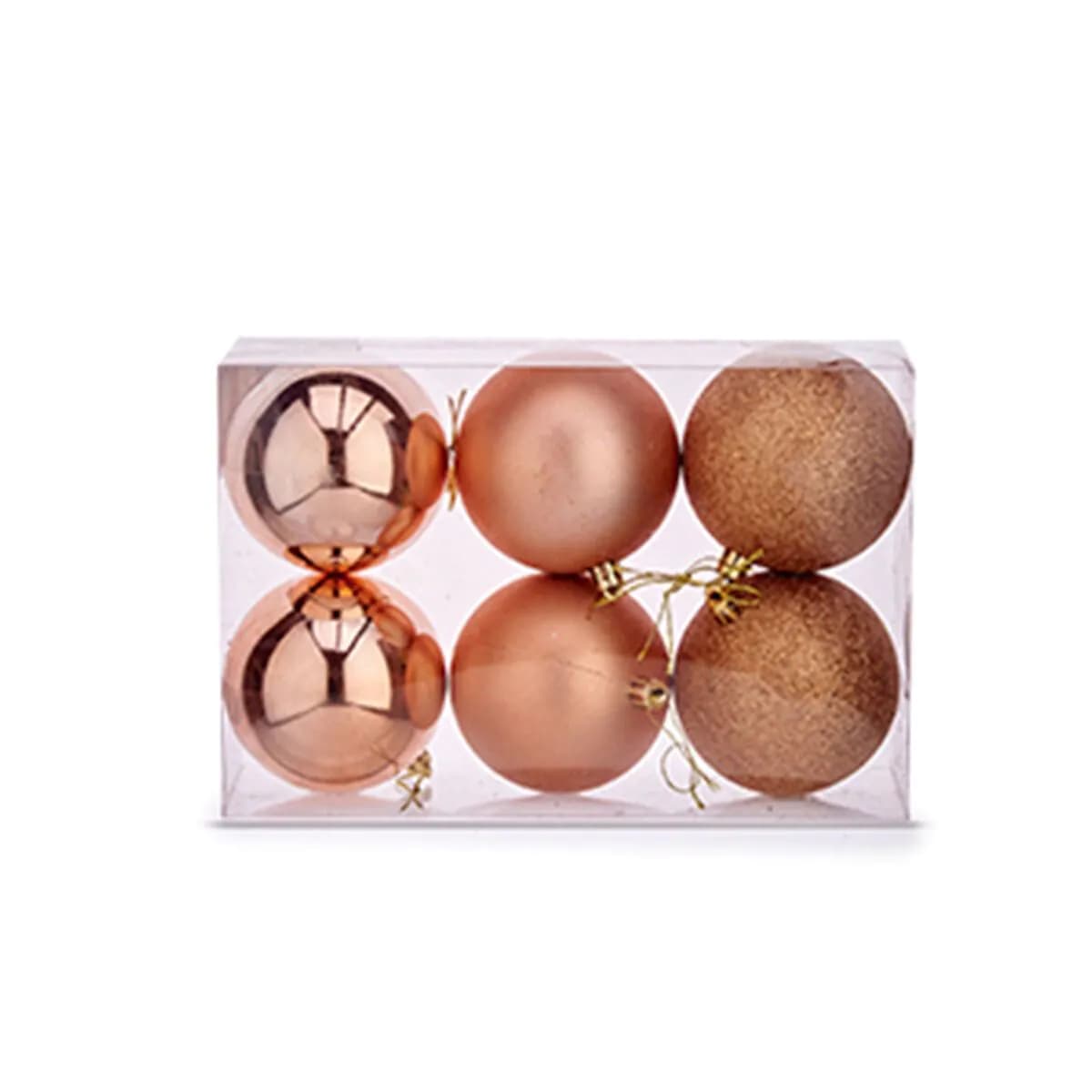 image-Set of Christmas balls Copper Plastic 8 x 9 x 8 cm (24 Units)