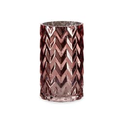 image-Vase Gift Decor Pink Crystal Ear (of wheat) Engraving 11,3 x 19,5 x 11,3 cm (6 Units)