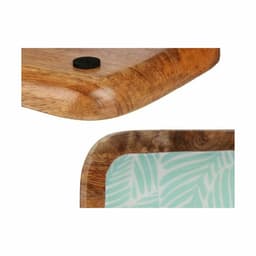 image-Centerpiece Gift Decor White Brown Green Polyester Resin Mango wood 45 x 15 cm 15,2 x 2,54 x 45,7 cm Leaf of a plant (6 Units)