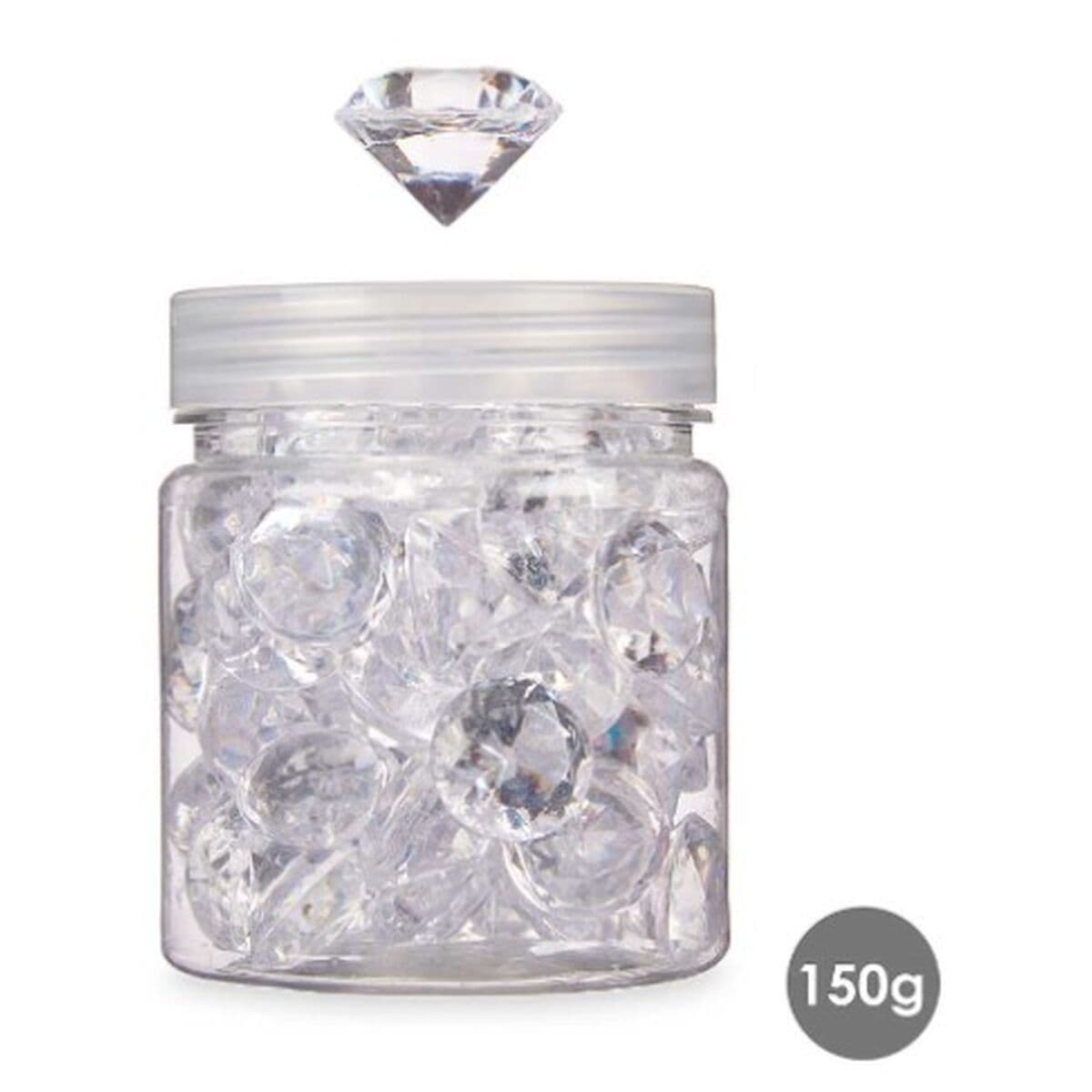 image-Decorative Stones Gift Decor Transparent 150 g Diamond (16 Units)