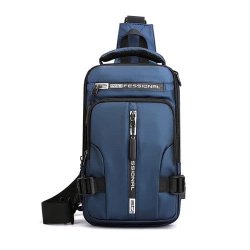 image-Men Sling Backpack Cross body Shoulder Chest Bag with USB Charging