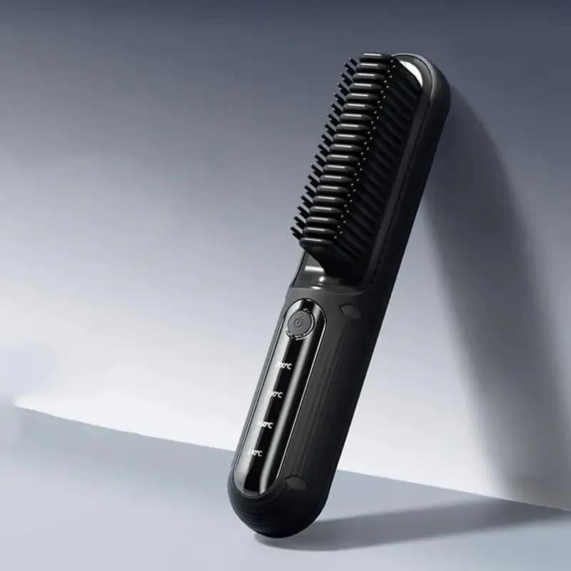 image-Brush Straightener for Women Negative Ion Straightener Brush Hair