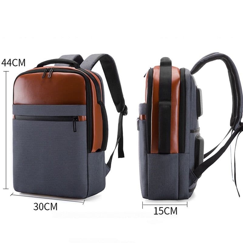 image-Business Backpack For Men Large Capacity USB Charging Bag Male