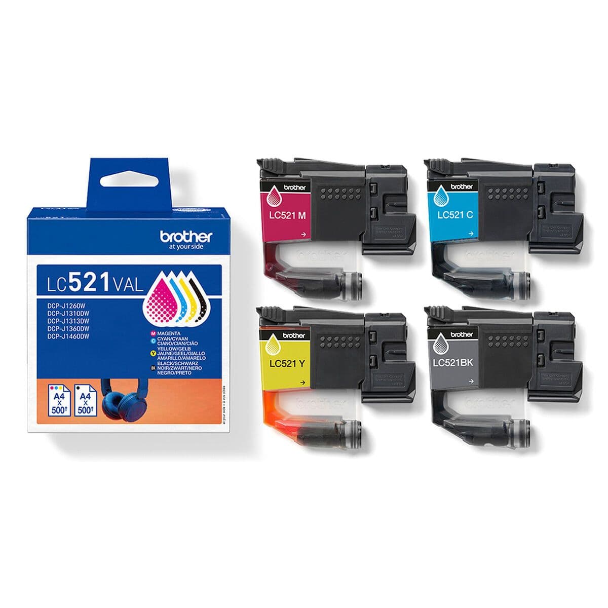 image-Original Ink Cartridge Brother LC521VAL Yellow (4 Units)