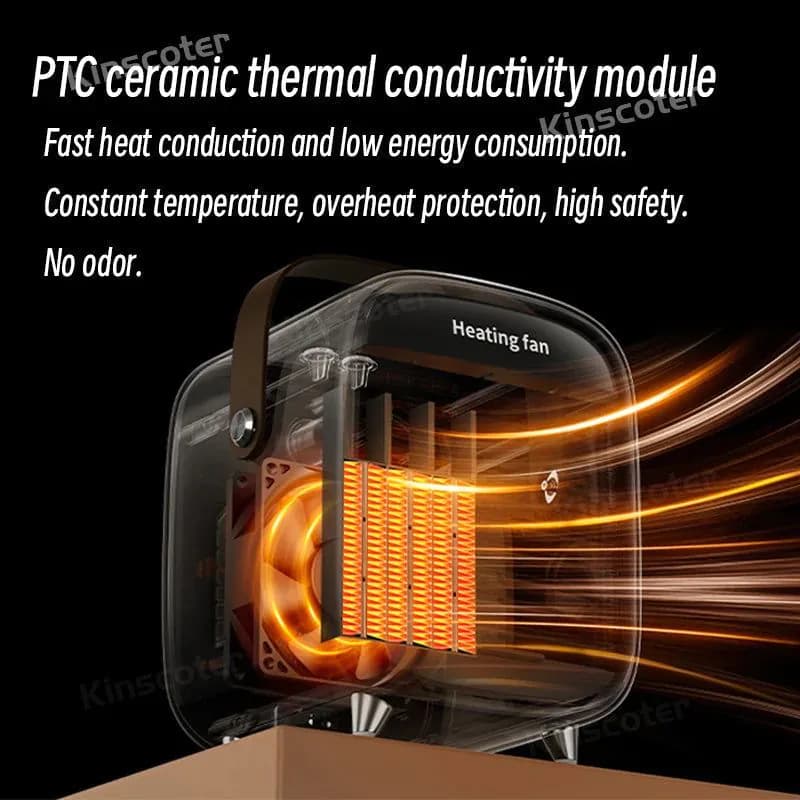 image-Home Electric Space Heater 800W Portable Silent Warmer Fan PTC Ceramic