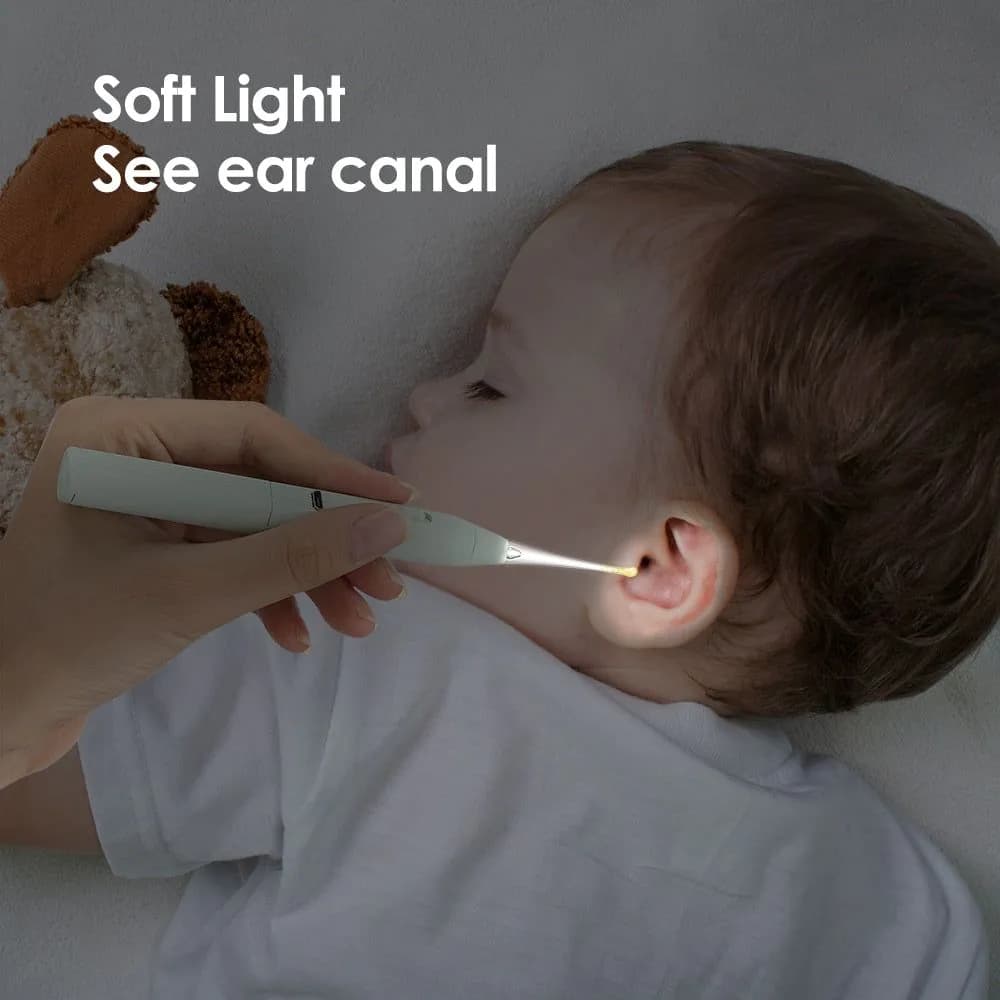 image-1 Set Baby Ear Cleaner Ear Wax Removal Tool Flashlight Earpick Ear