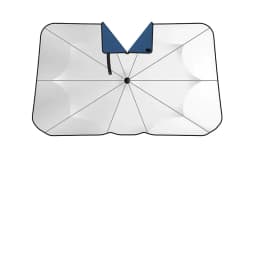 image-Car Sunshade Windshield Umbrella 360 Rotating Handle White