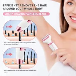 image-Electric Razor for Women 5 in 1 Rechargeable Painless Body Razors and