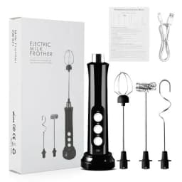 image-3 in 1 Milk Frother Electric Milk Foamer Coffee Blender Portable Mini