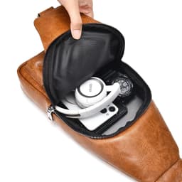 image-Men Cross Body Bag Sling Backpack Fashion Retro Travel Male Side