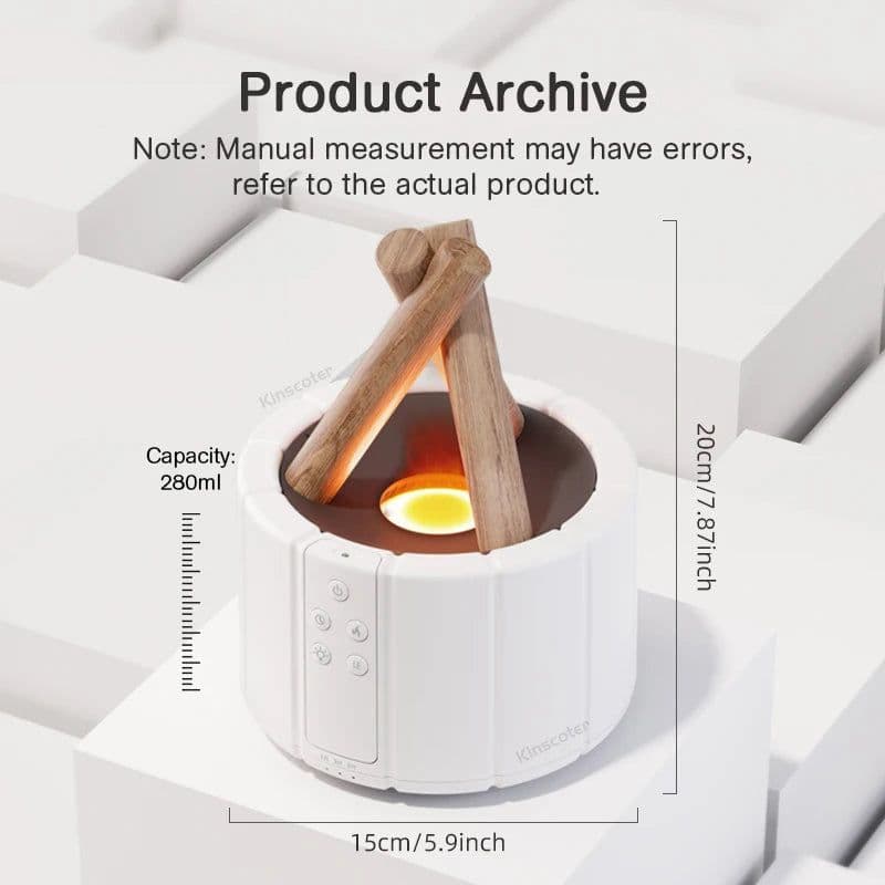 image-Simulated Flame Aroma Diffuser Bonfire Air Humidifier Ultrasonic Cool