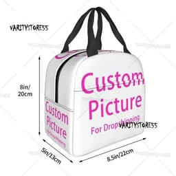 image-Custom Photo Logo Lunch Box Waterproof Customized DIY Print Cooler Thermal Food Insulated Lunch Bag Portable Picnic Tote Bags