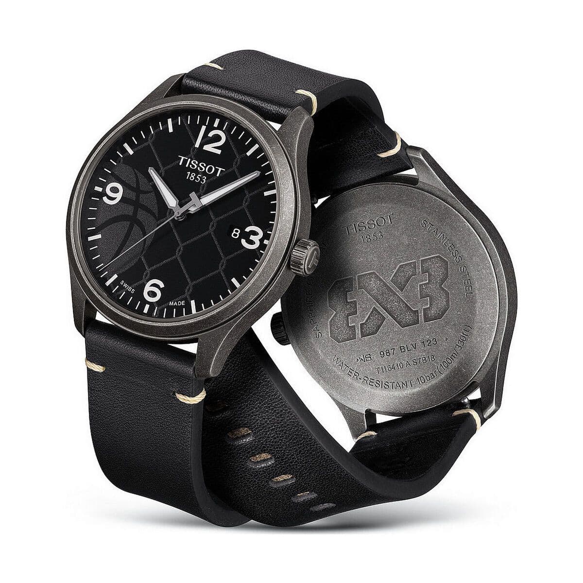 image-Men's Watch Tissot GENT XL 3X3 STREET BASKETBALL - SPECIAL PACK. 2 STRAPS (Ø 45 mm)