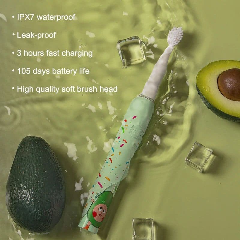 image-Children Sonic Electric Toothbrush With 4 Replace Brush Heads Kids