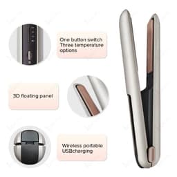 image-Cordless Hair Straightener Mini Portable Wireless Curler USB