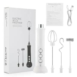 image-3 in 1 Milk Frother Electric Milk Foamer Coffee Blender Portable Mini