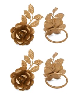 image-Vibhsa Golden Rose Set of 4 Napkin Rings