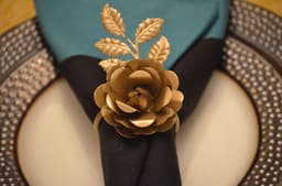 image-Vibhsa Golden Rose Set of 4 Napkin Rings