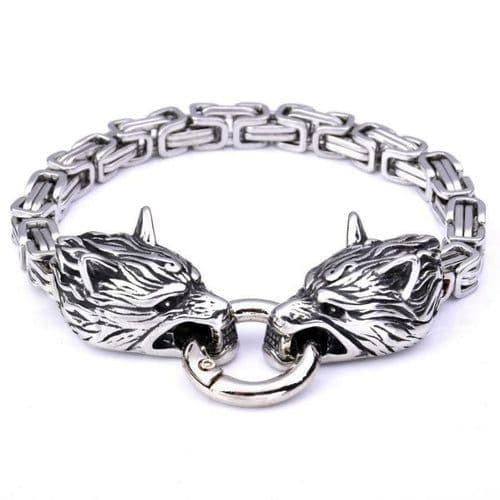 image-Double Wolf Head Bracelet