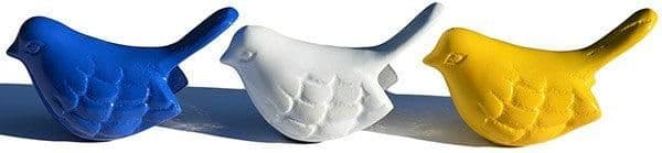 image-Vibhsa Bird Figurines Symbols of Health & Happiness (Blue, White & Yellow)