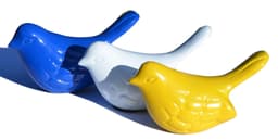 image-Vibhsa Bird Figurines Symbols of Health & Happiness (Blue, White & Yellow)