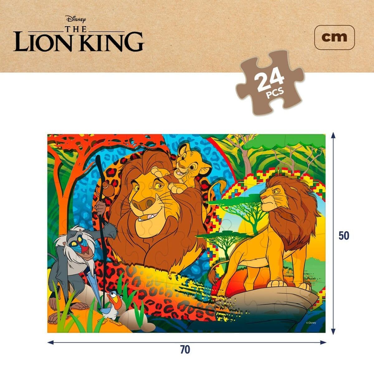 image-Child's Puzzle The Lion King Double-sided 24 Pieces 70 x 1,5 x 50 cm (12 Units)