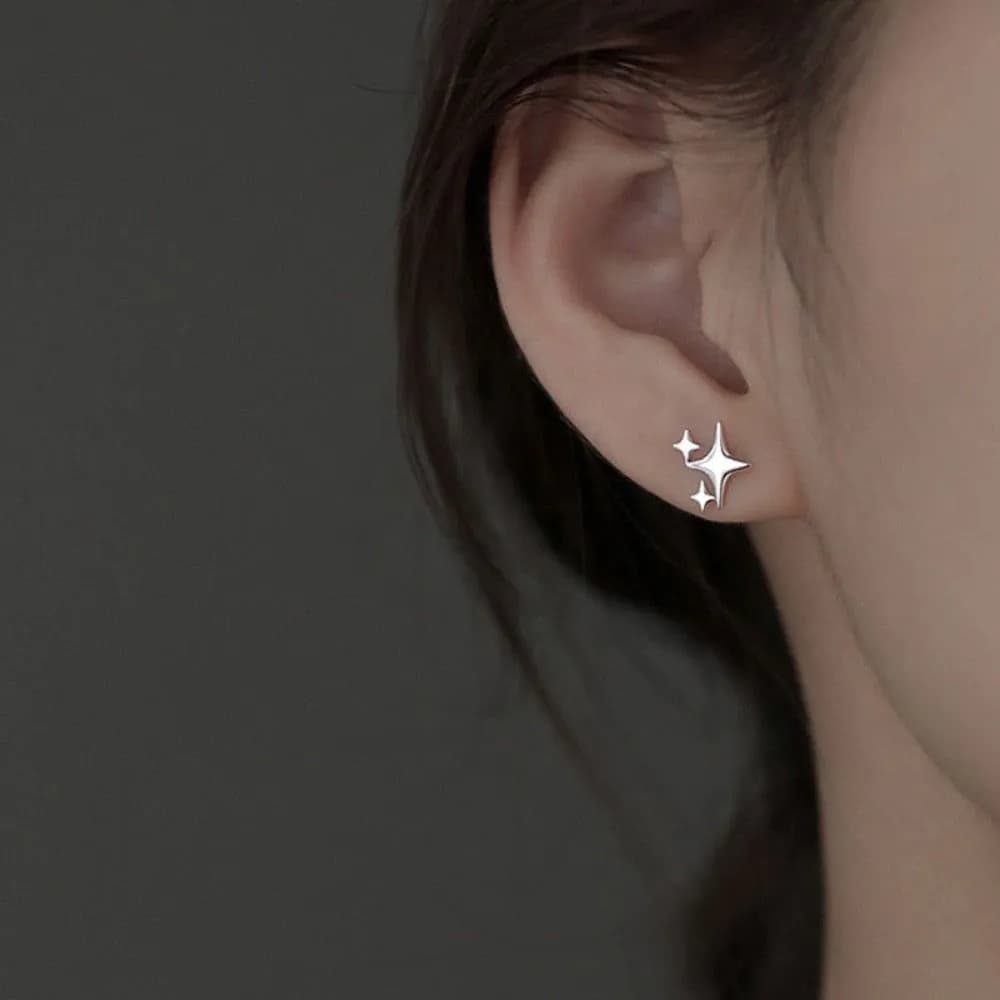 image-Asymmetrical Star Stud Earrings
