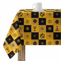 image-Stain-proof resined tablecloth Harry Potter Hufflepuff Multicolour 100 x 150 cm
