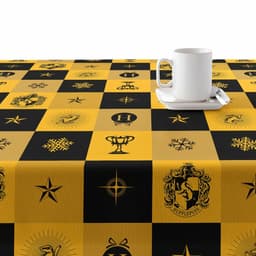 image-Stain-proof resined tablecloth Harry Potter Hufflepuff Multicolour 100 x 150 cm
