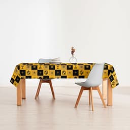 image-Stain-proof resined tablecloth Harry Potter Hufflepuff Multicolour 100 x 150 cm