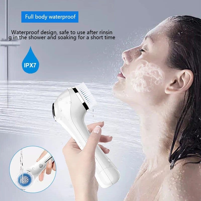 image-Electric Facial Cleansing Brush EMS Lifting and Introduction Massager