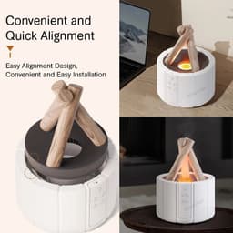 image-Simulated Flame Aroma Diffuser Bonfire Air Humidifier Ultrasonic Cool