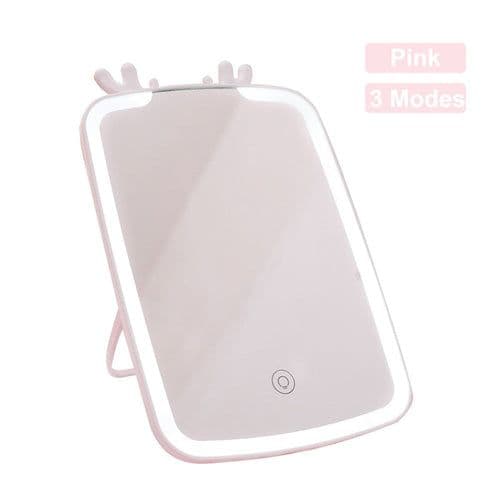 image-LED Makeup Mirror Touch Screen Vanity Mirrors USB Charging Cosmetic