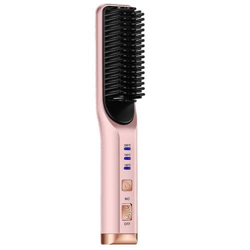 image-Portable Hair Straightener Curling Wireless Ion Comb USB Charge